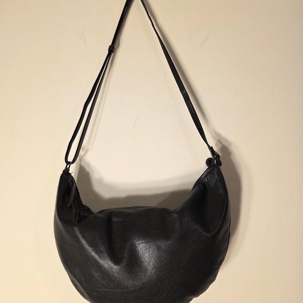 Elegant Black Leather Hobo Bag